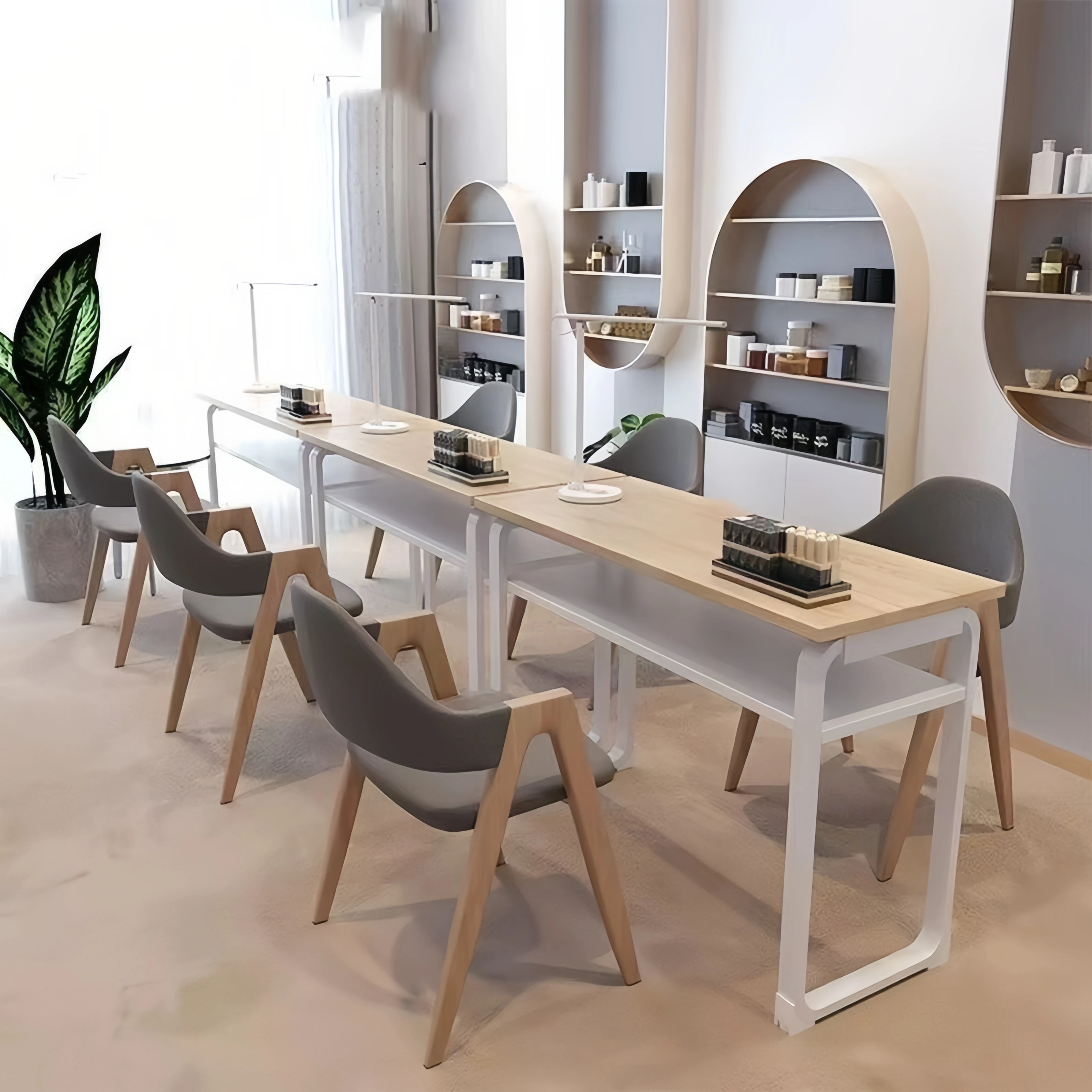 

Best Selling Modern Minimalist Professional Wood Manicure Table-Eco-Friendly & Durable Salon Furniture for Commercial Use