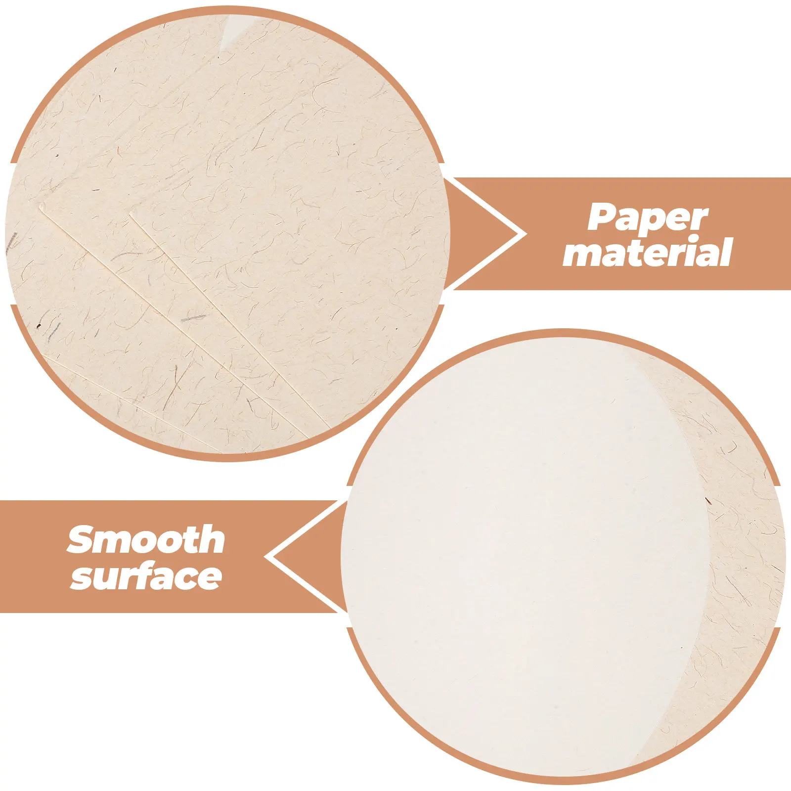 10Sheets Authentic Xuan Rice Paper Round Fan Design Vintage Thickened Calligraphy Paper for Painting Writing Artistic Display