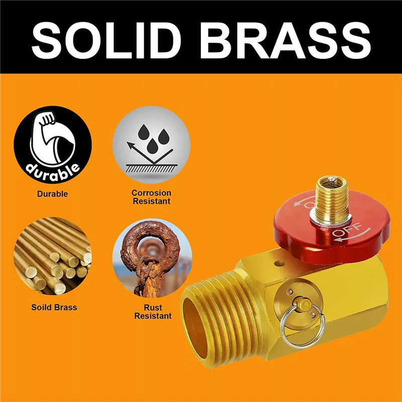 ABSE-2er-Pack Lufttankverteiler mit Füllanschluss, Sicherheitsventil und 1/2 Zoll NPT-Tank x 1/4 Zoll NPT-Schlauch x 1/8 Zoll NPT-Messgerät