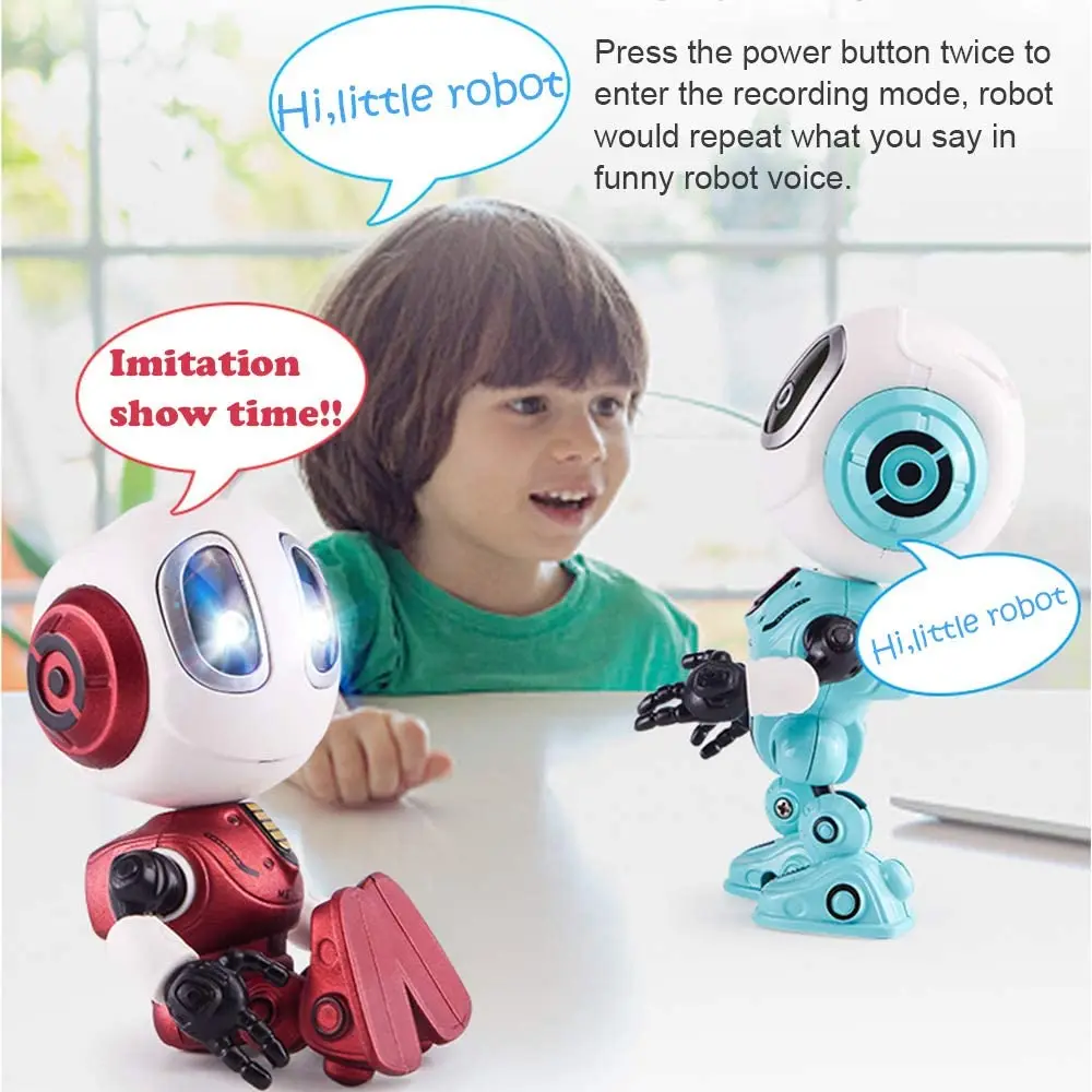 Smart Talking Robot Kids Toy Head Touch Sensor Robot DIY USB Electric Toy Electronic Removable Doll Small LED Light Alloy Robot