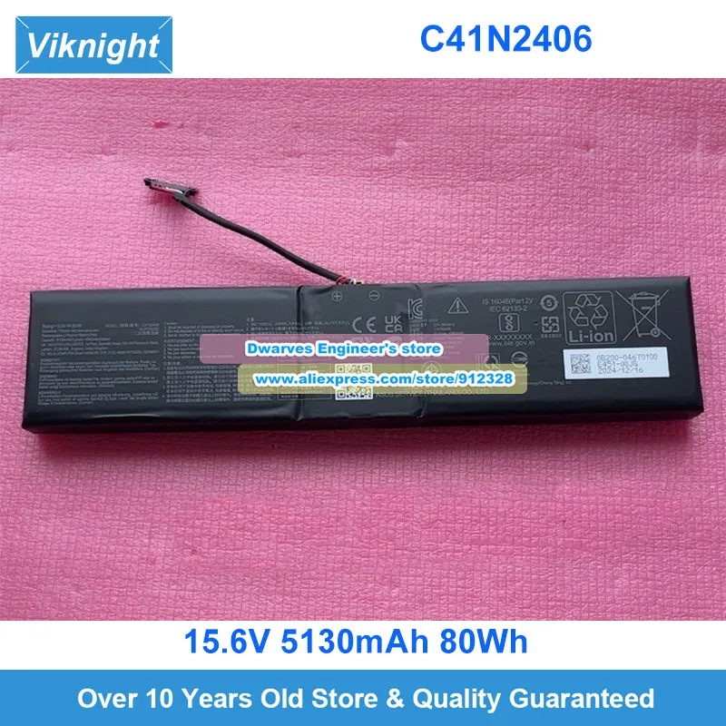 C41N2406 C41N2407 Genuine Battery 15.6V 60Wh 80Wh for ROG Xbox Ally X RC73X/Y RC73 RC73YA Gaming Handheld PC Battery