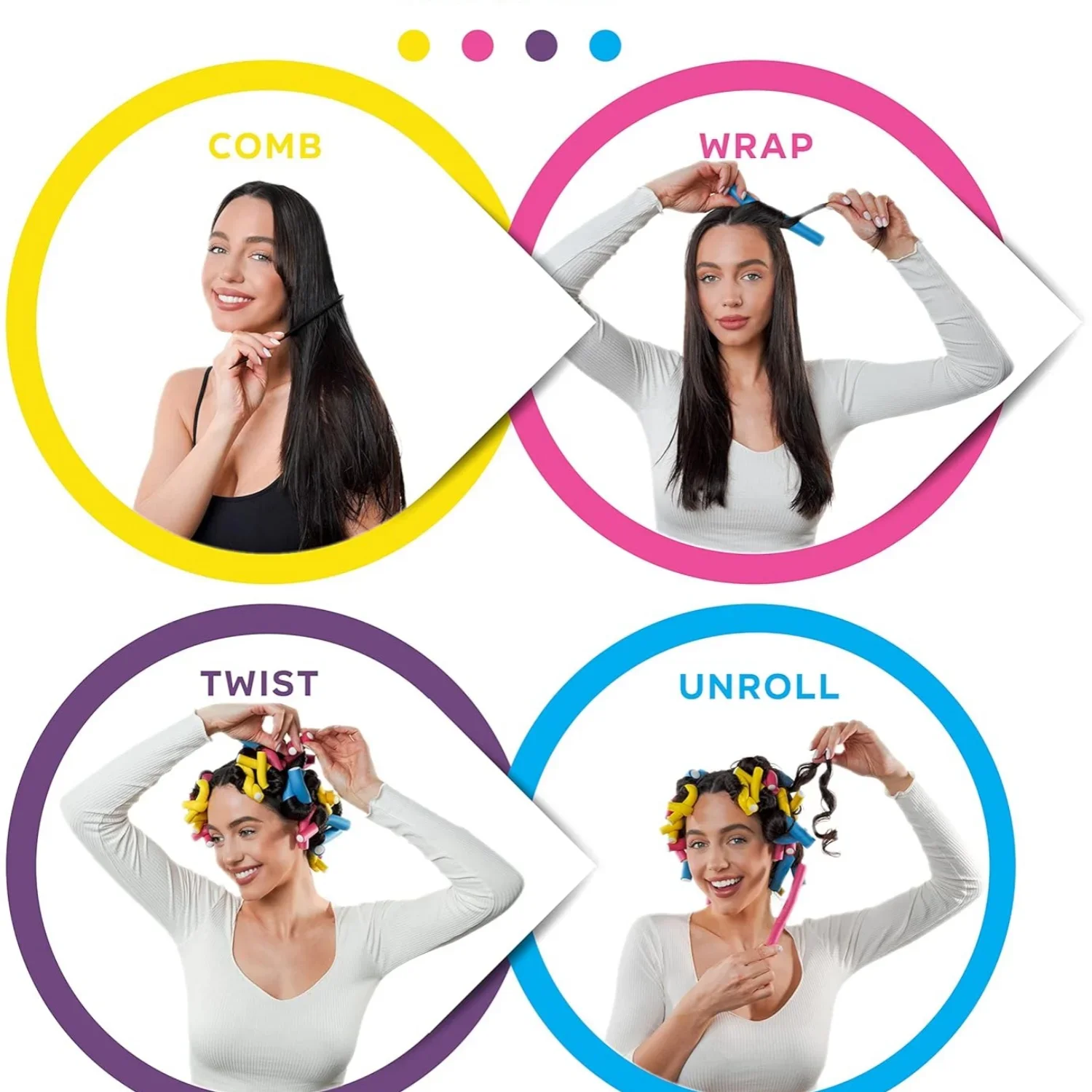 

42 упаковки салонных без нагрева гибких бигуди для волос, 7 дюймов, мягкие пенопластовые щипцы для завивки волос для коротких и длинных волос, инструменты для укладки волос