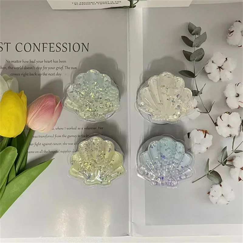 

Luxury Magnetic Attraction Glitter Shell Phone Grip Tok Griptok Phone Holder For iPhone 17 Pro Max Stand Holder for Magsafe Pad