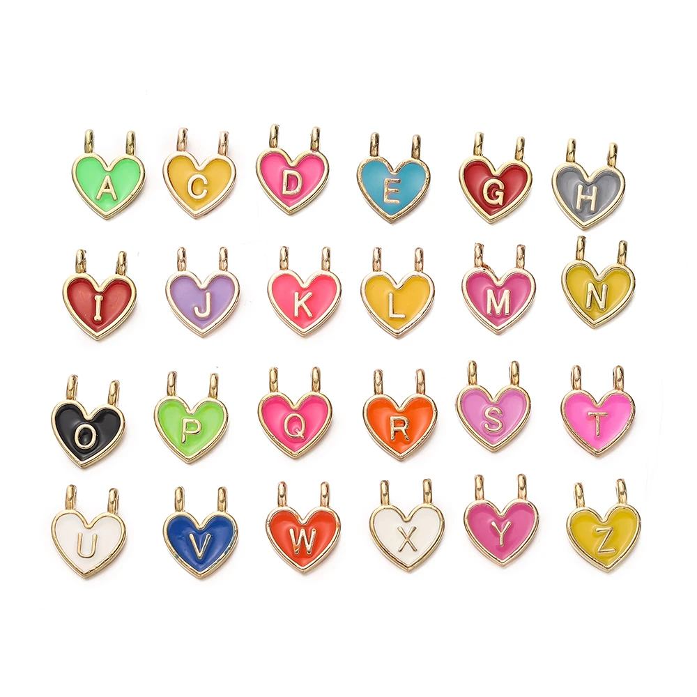 10pcs/lot Colorful Alloy Letter Shape Pendant Charm Loose Alphabet Pendant for DIY Jewelry Making Necklace Bracklet Accessories