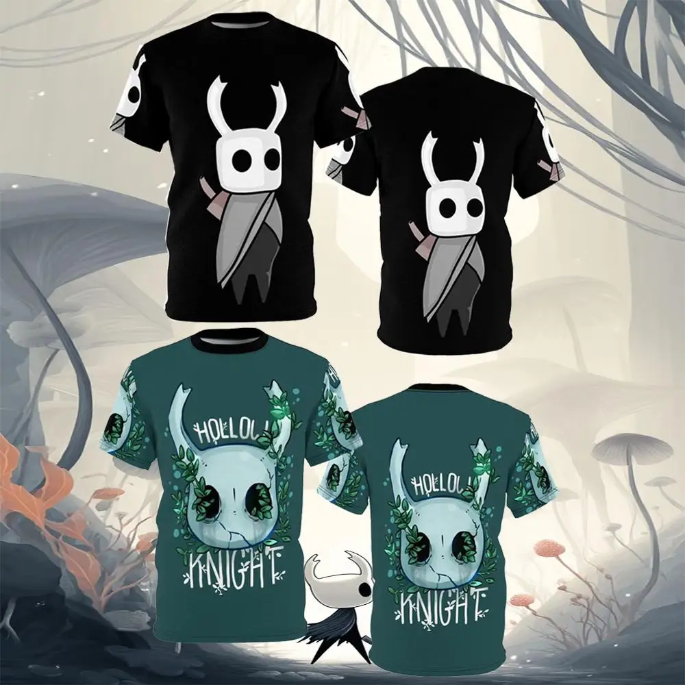 

Cute Hollow Knight Character Graphic T-shirts Men's Casual Loose Short Sleeve Tee Harajuku Personalized Streetwear Kid's Clothes