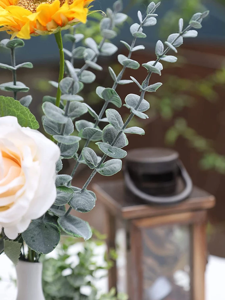 Künstliche Eukalyptusblätter Zweig Bestseller Feiertagsparty Weihnachten DIY Geschenk Heim Vase Hochzeit Brautstrauß Zubehör Dekoration – Detail 16