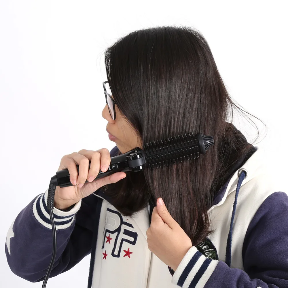 Foldable Design Hair Curling Iron Anti Scald Handle Safe Hair Brush Curler US Plug Professional Hair Styling Tools For Women