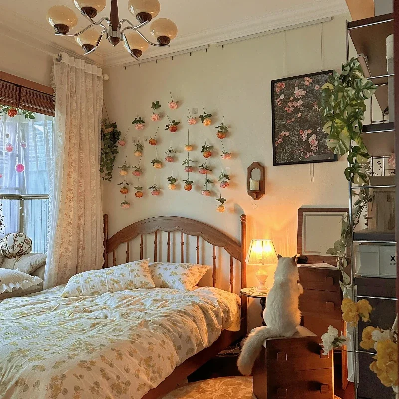 Lit De luxe haut De gamme en bois Vintage haute qualité lit De mariage double français Confortable à la mode Cama De Casal meubles nordiques