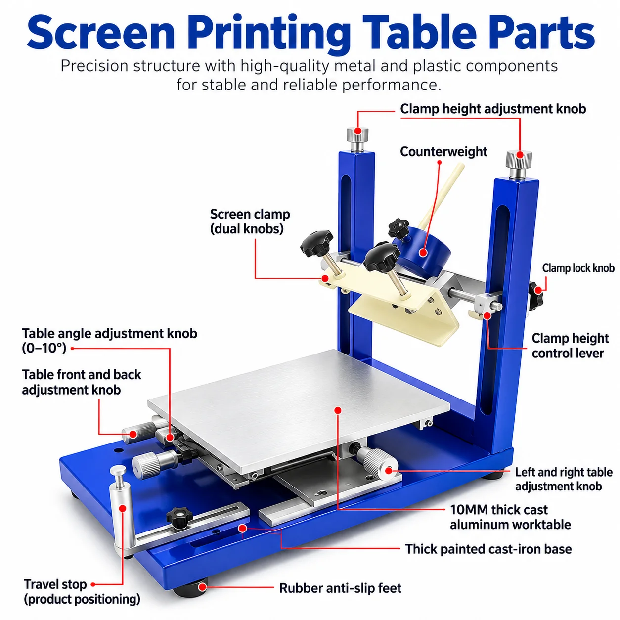 High Precision Manual Stencil Printer Solder Paste Silk Screen Printing Machine Silkscreen Workbench Aluminum Table