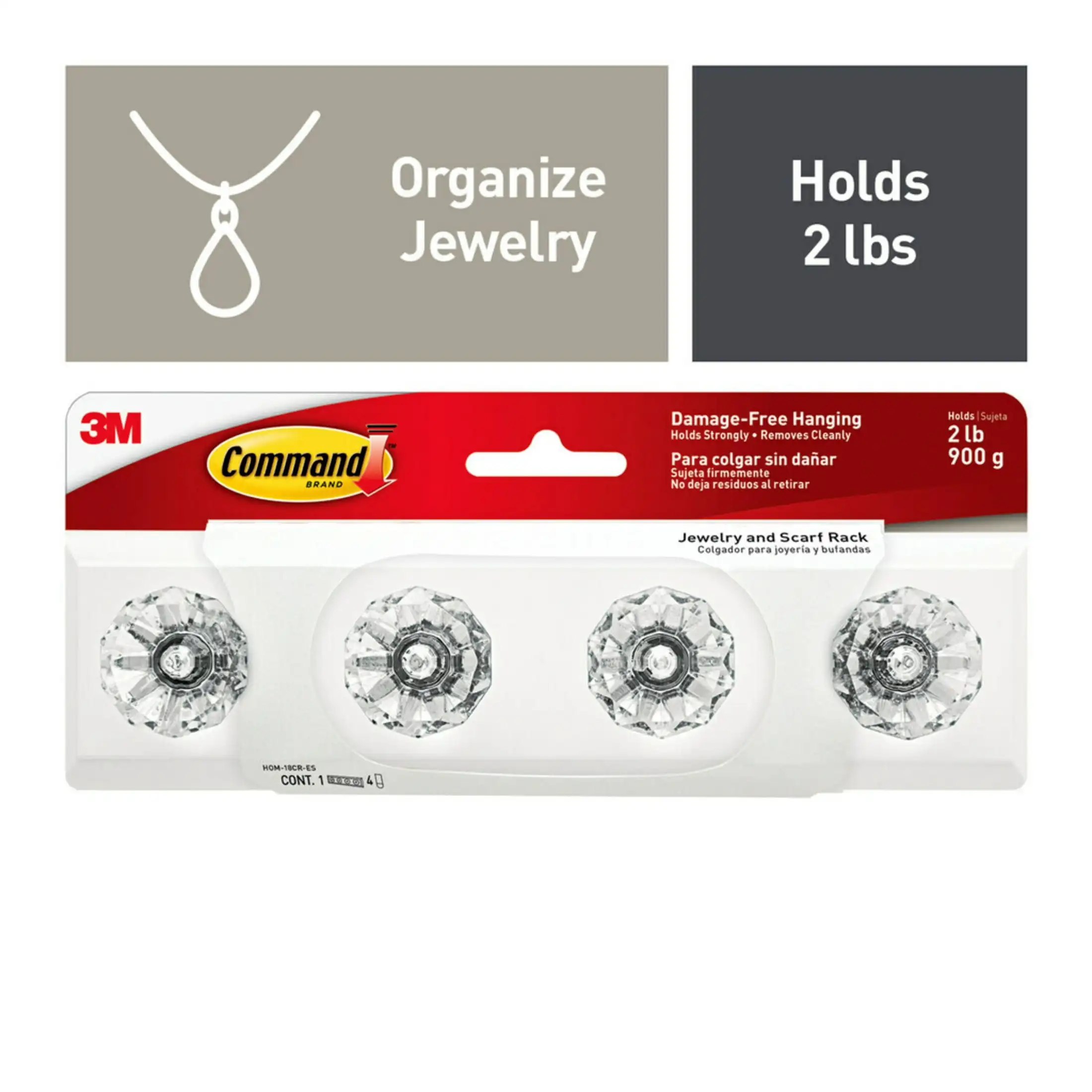 

Crystal Knob Rack, Quartz, 1 Rack, 4 Strips/Pack