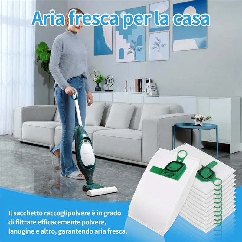 10 قطعة أكياس مكنسة كهربائية مع 2 مرشحات ل Vorwerk Kobold FP140 FP150 ل VK140/150 FP140/150 Vorwerk Kobold