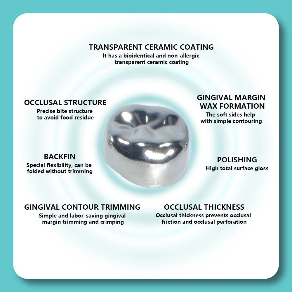 MBM 48 Stück Backenzahnkrone aus Edelstahl für Kinder, vorgeformte Metallkrone für Milchzähne, pädiatrische Zahnheilkunde