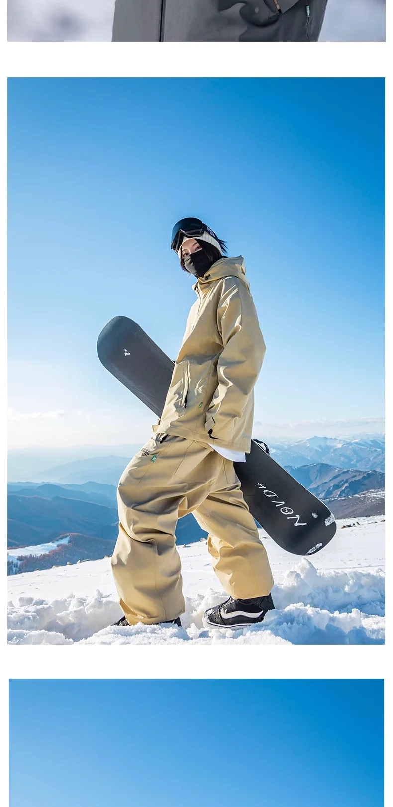 John Snow 2025 Neuer Unisex Ski-Anzug für Einzel- und Doppelbretter, Locker Geschnittener Wasserdichter Wärmehaltender Skianzug mit Skihose und Skijacke – Detail 38