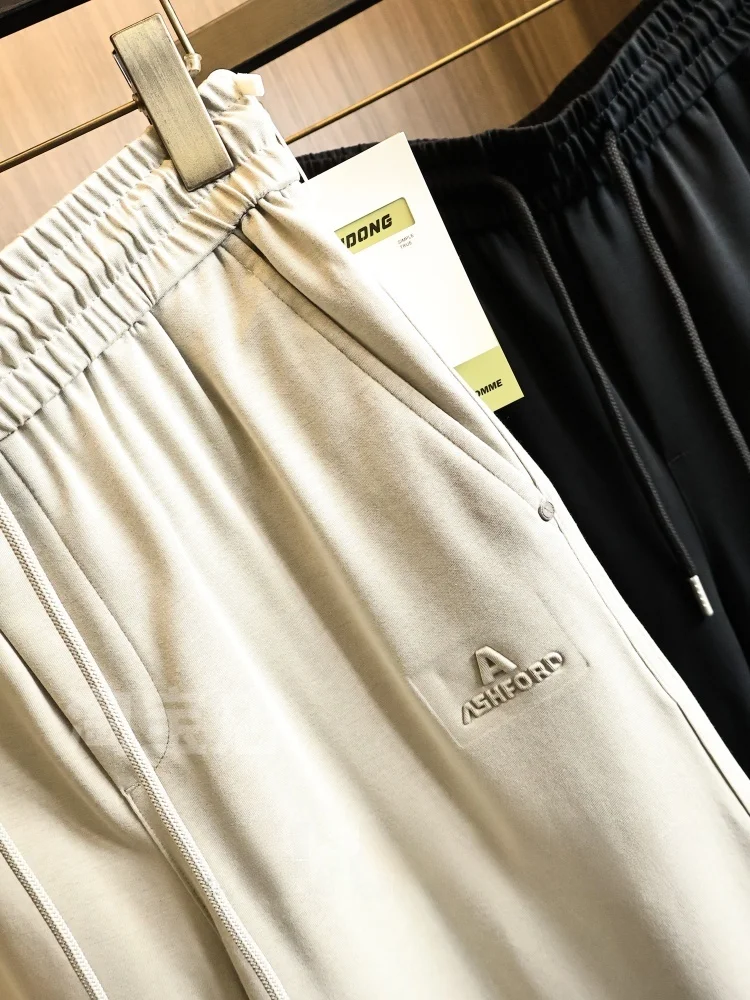 Cloud Soft Drapey Comfortable Men's Summer Casual Pants Straight Leg Elastic Waist Breathable Fashion Urban Style All-Match