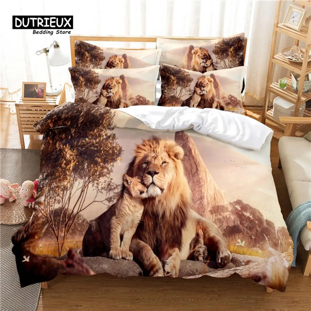 

Deep Lion Duvet Cover Set, Fashion Bedding Set, Soft Comfortable Breathable Duvet Cover, For Bedroom Guest Room Decor