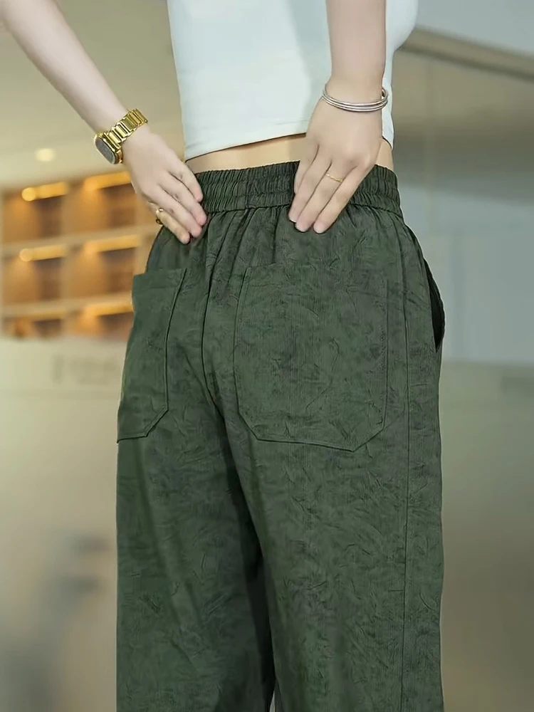 

Американские окрашенные спортивные брюки, мужские весенне-осенние свободные прямые брюки из ледяного шелка, повседневные длинные брюки, удобные дышащие