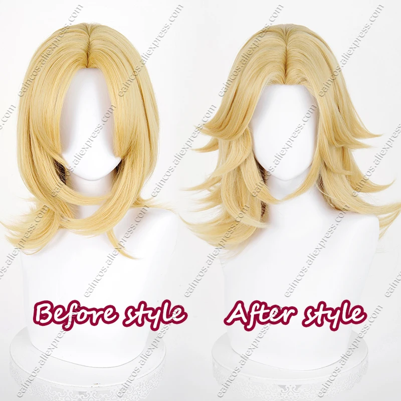 Invisible Woman Cosplay Wig 45cm Long Mix Gold Heat Resistant Synthetic Hair