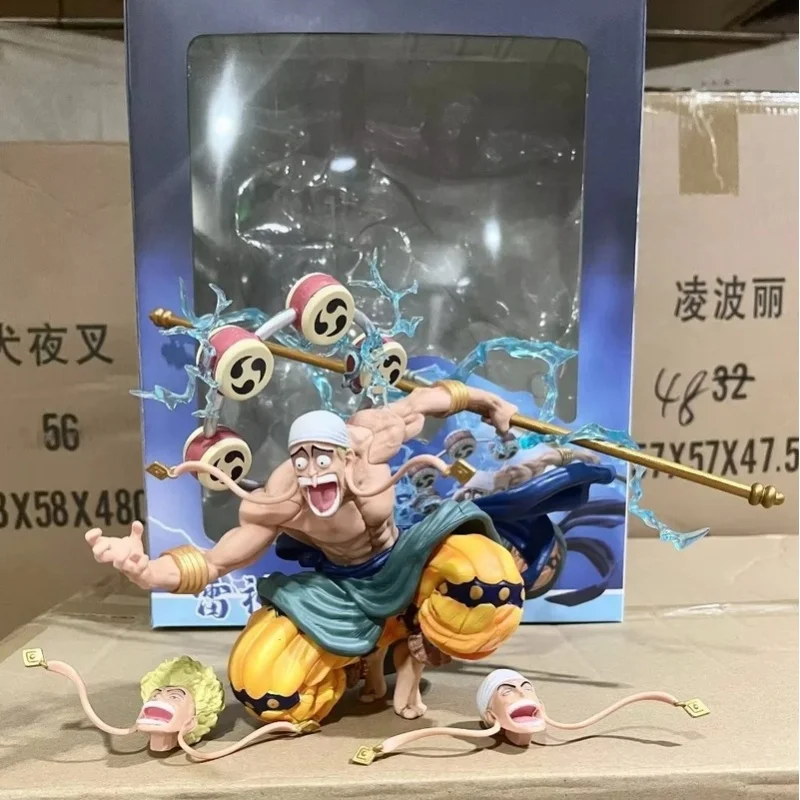 Capolavoro One Piece GK Capolavoro accovacciato Thunder God Ainilu Capolavoro Set di scatole modello di mare marziale dei sette Capolavoro