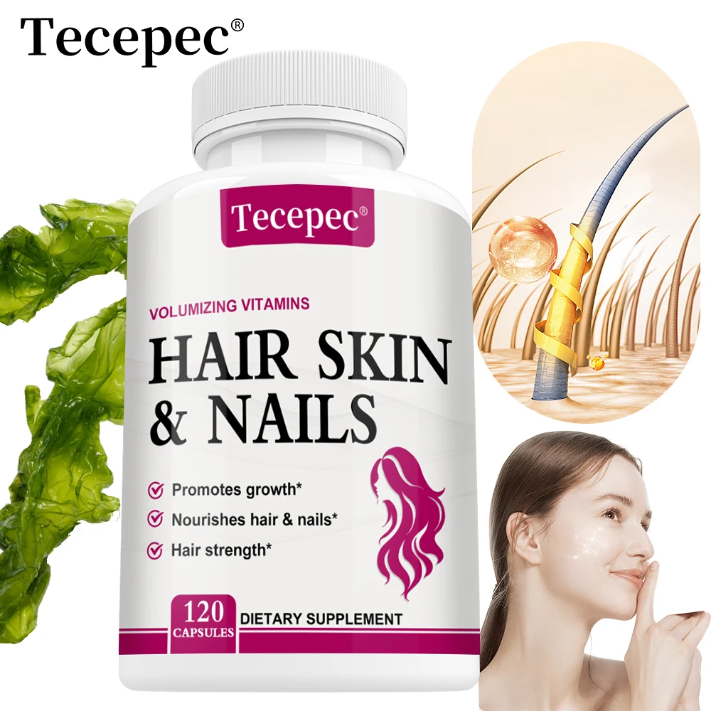 Hair Skin & Nails Capsules with Biotin, Collagen, Beauty Nutritional Supplement for Brighten Skin Tone, Alleviate Hair Loss