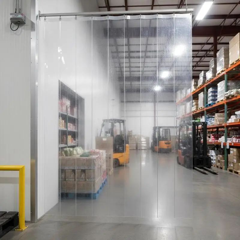

Free Shipping-Transparent Vinyl Door Slats 36"x80"x0.08" For Warehouse Freezer Garage, 6 Strips Heavy Duty PVC Material Smooth F