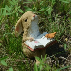 Cute Rabbit Figurines Miniature Easter Decorations for Home Tabletop Ornaments Kawaii Room Decor Fairy Garden Landscape