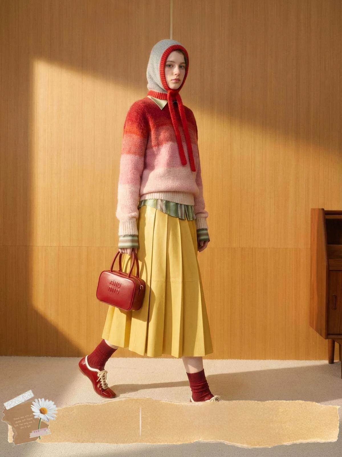 

Cherry Red Knitted Sweater Women's round Ne Fuzzy Top Soft Vintage Sle Long Sve Retro Color Blo Commute Friendly