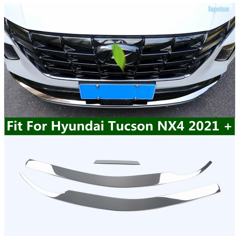 

Steel Front Bumper Under Protector Lip Guard Deflector Decor Frame Cover Trim For Hyundai Tucson NX4 2021 - 2023 Car Accessories
