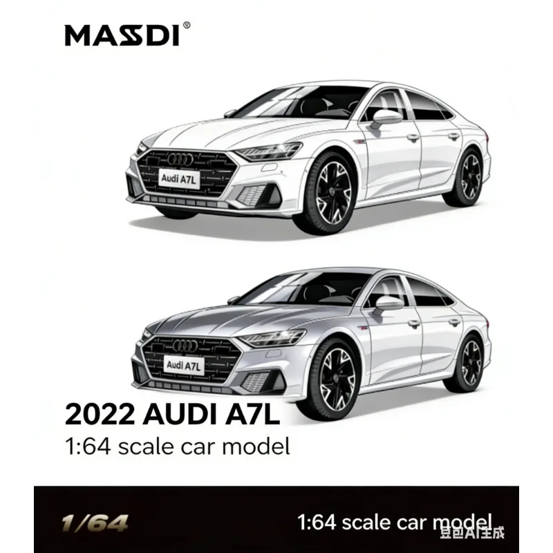 

MASDI 1:64 2022 Audi A7L Alloy Model Collectible Toy Car for Boys, Adults, Car Enthusiasts Gift