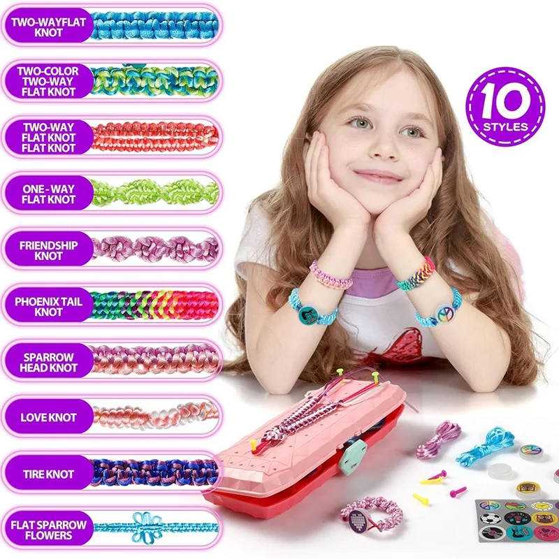 DIY Friendship Bracelet String Making Kit Bracelets Crafts Jewelry Loom Maker Toys Toys Gift For Girls With Beads