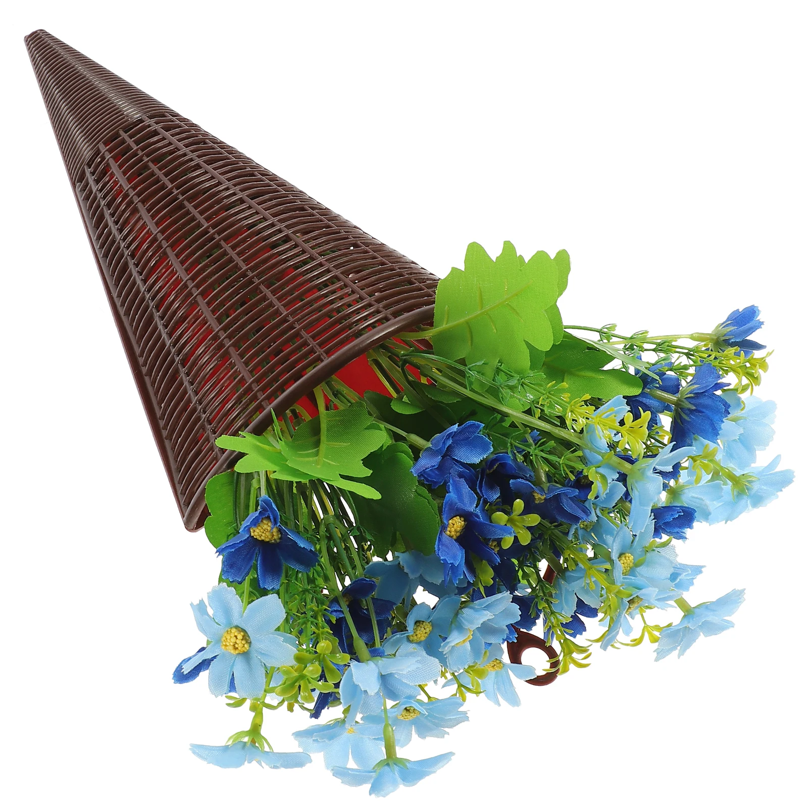 

Simulation Flower with Basket Blue Jumping Chrysanthemum Hanging Wall Decor Artificial Flowers Plants Fake Baskets Door Faux