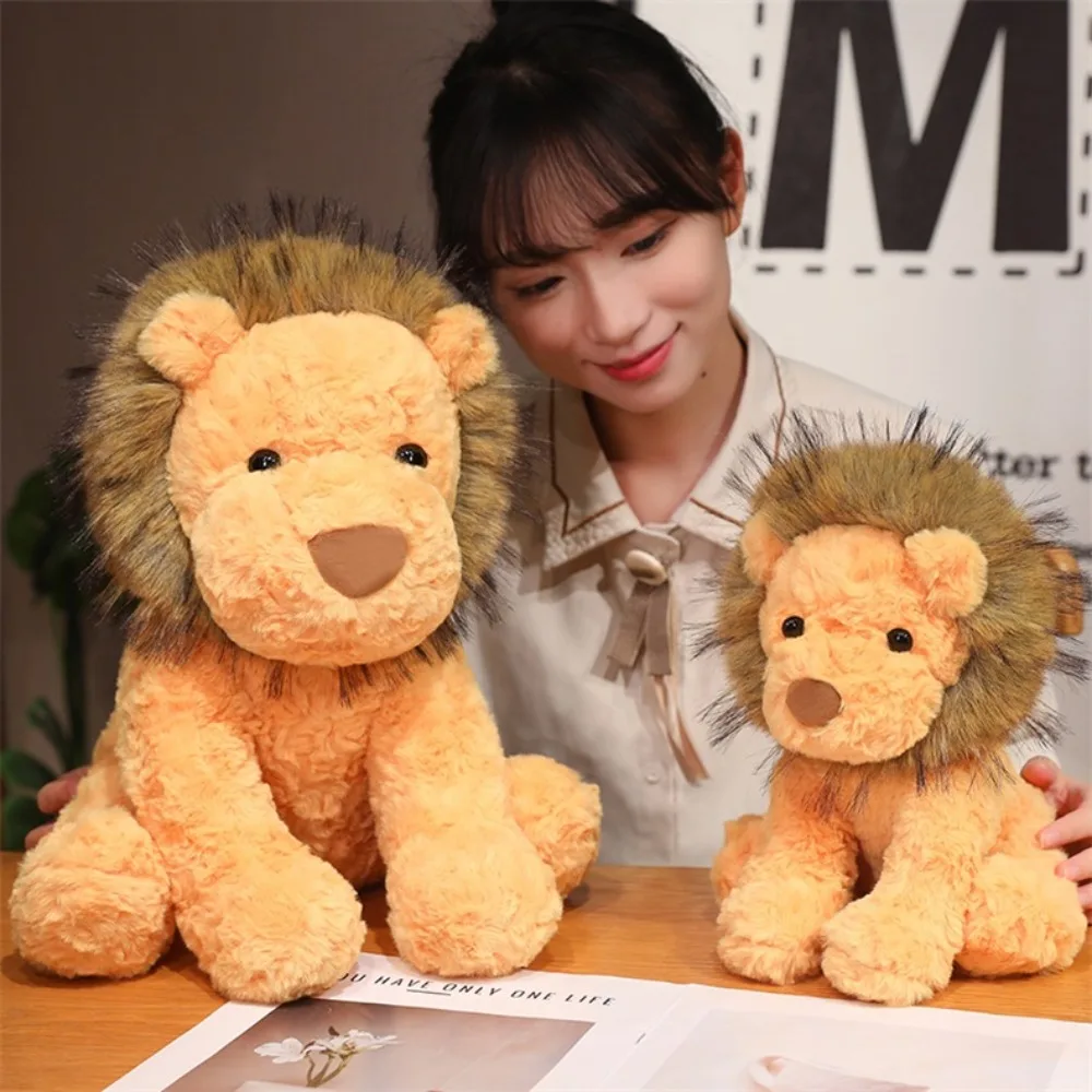 Simpatico leone della foresta bambola di peluche cartone animato animali soffici peluche giocattolo morbido simulazione leone soffice bambola regalo di compleanno