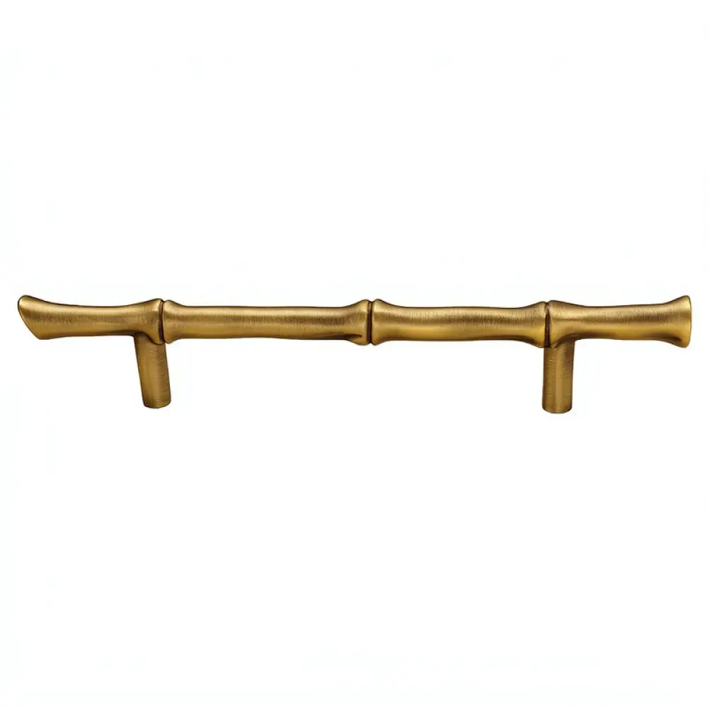 Solid Brass Bamboo Shape Drawer Handle Antique Decorative Furniture Knob For Modern Wardrobe Cabinet Cupboard Door Pull