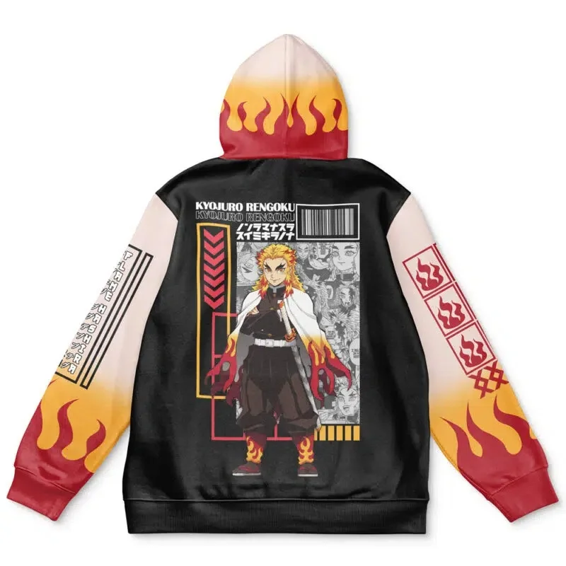 

Japanese Anime Kyojuro Rengoku Haori Manga Collage Devil Killer Street Wear KidsAdults AutumnWinter New Hoodies