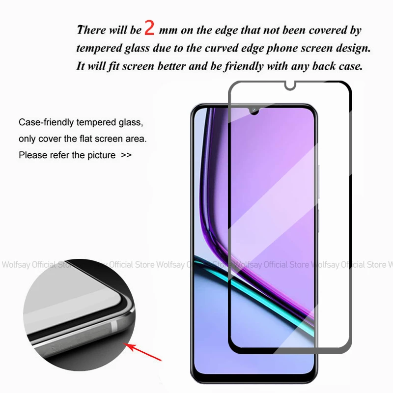 2/4PCS Tempered Glass For Realme Narzo N61 Screen Protector Realme Narzo N61 Full Glue Cover Glass Phone Film Realme Narzo N61