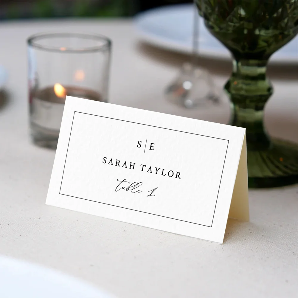 

Small Wedding Signature Card (tent), Romantic Calligraphy (Black), Customized text