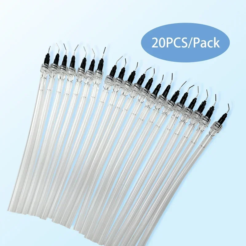 20pcs/pack Medical Dental Disposable Saliva Ejector Aspirator Suction Pre-Bent with Syring Needle Tip Dentistry Oral Instrument