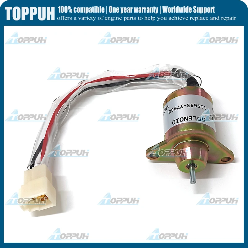 12V Fuel Stop Control Solenoid Valve 1503ES-12S5SUC5S For Yanmar 119653-77950 SA-4562T