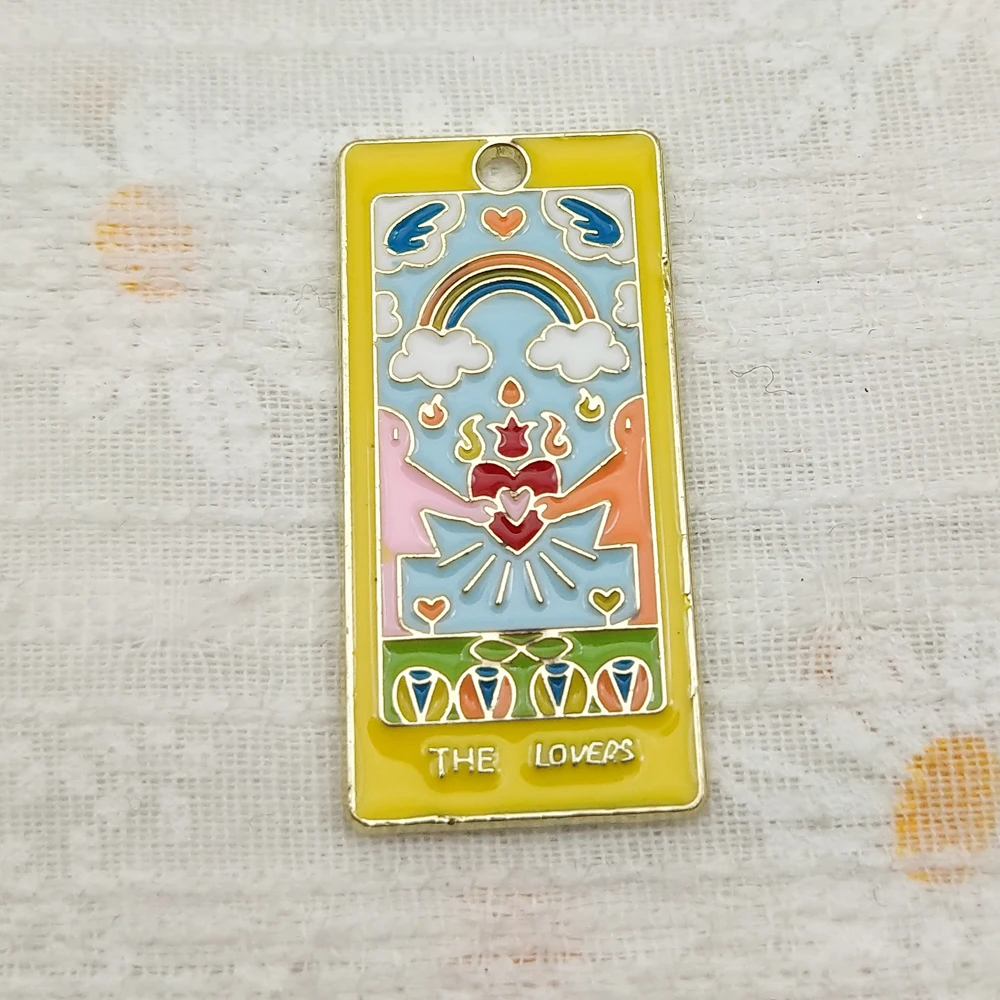 10pcs Sun Moon Tarot Charm for Jewelry Making Enamel Necklace Keychain Phone Pendant Diy Accessories Alloy Metal Gold Plated