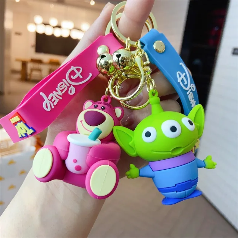 Toy Story Drip Keychain Buzz Lightyear Strawberry Bear Schoolbag Car Keychain Pendant Small Commodities Wholesale