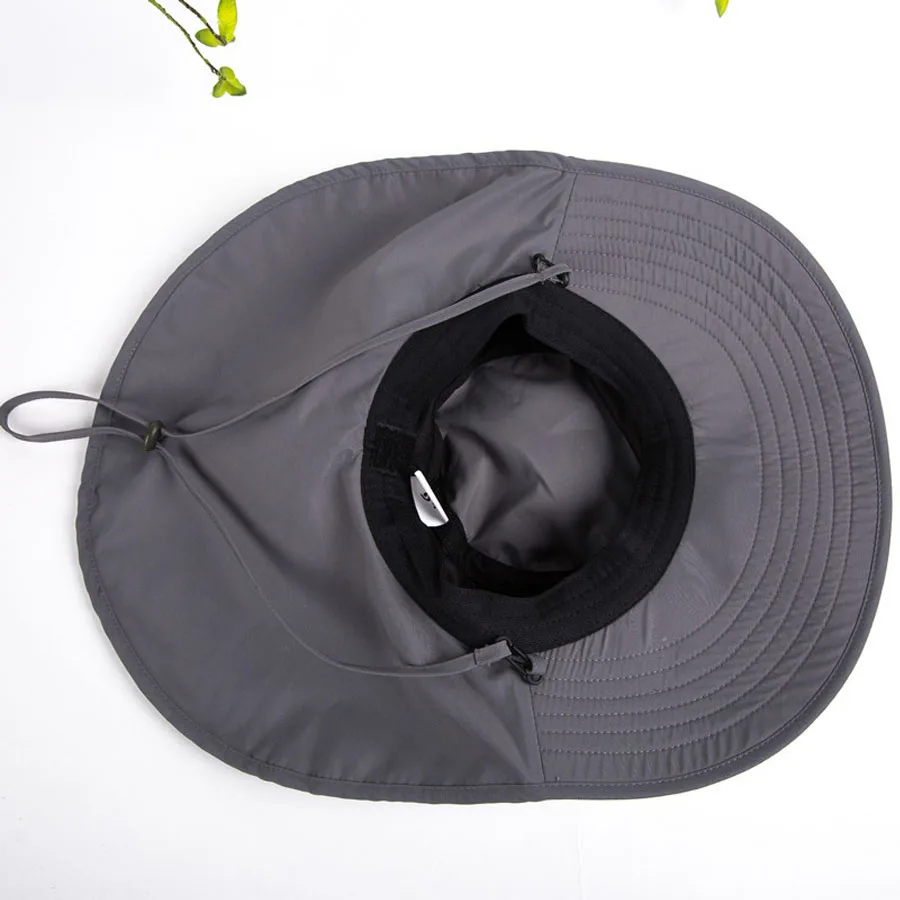 Sombrero de verano para hombre y mujer, Boonie con solapa para el cuello, protección UV, ala ancha grande, senderismo y Pesca