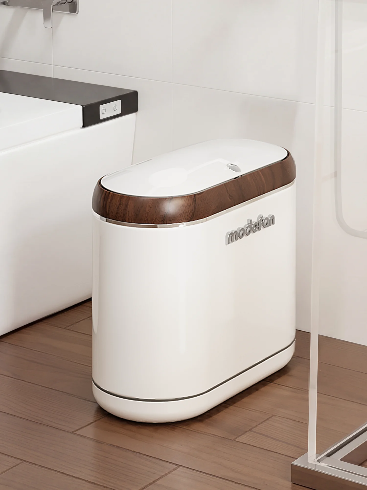 

Large Capacity Bathroom Toilet Kitchen Paper Trash Can Narrow Clamp Home Use Dustbin Simple Style Cover Lid Waste Bin