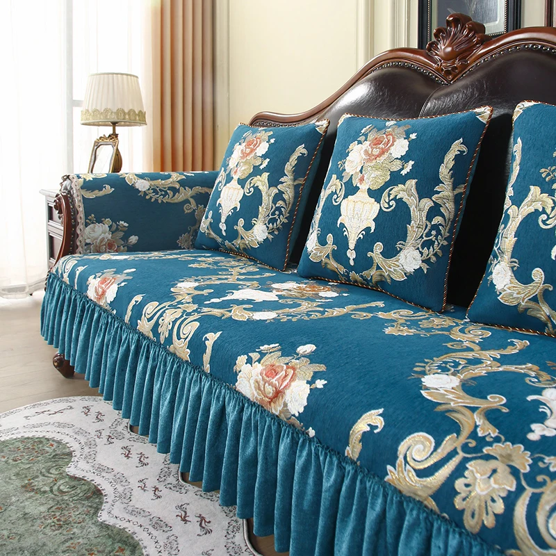 Jacquard Sofa Cushion Classic Sofa Cover Dust-proof Couch Cover Home Decoration Living Room Furniture Armchairs Cover Slipcover