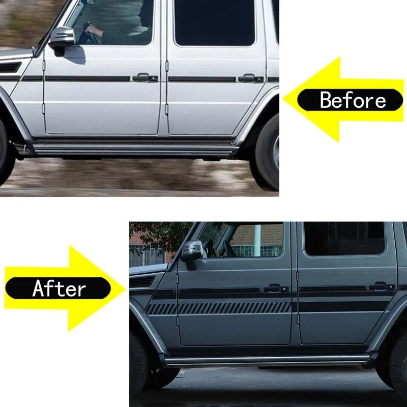 For Mercedes-Benz G-Class W463 2007-18 PVC Material Car Door Stripe Pull Flower Sticker Car Appearance Modification Accessories