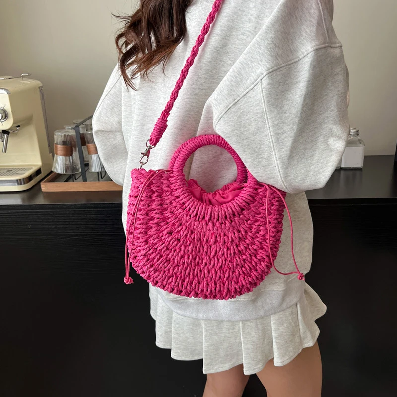 Bohemian Style Straw Handbag High Quality Multi-functional Shopping Bag Suitable For Travel and Vacation