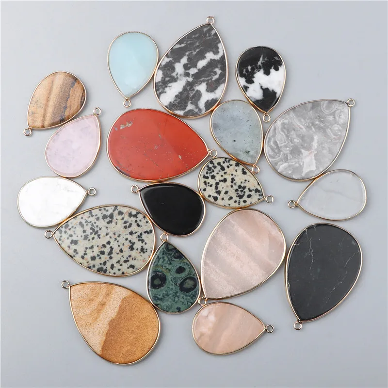Ciondolo a forma di goccia in pietra amazzonite naturale Quarzs Charms per le donne creazione di gioielli collana fai da te accessori e decorazioni per orecchini
