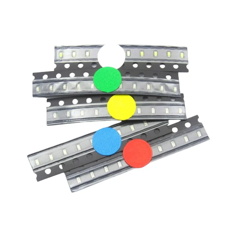 50PCS 0805 1206 SMD LED Common Component Pack (Red, Blue, Green, Yellow, White), 5 types, 10 pieces each