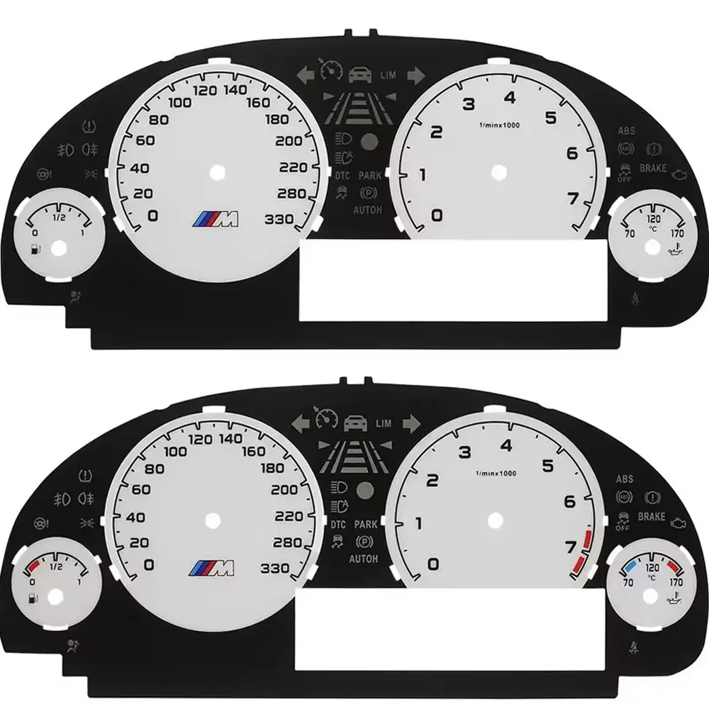 

330KM/H Speedometer dials Gauge Face Overlay for BMW 5-Series F10 F11 Instrument Cluster White Red