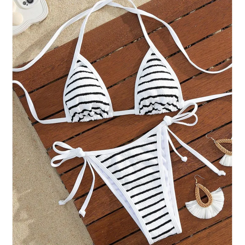 

Сексуальные бикини 2026: полосатые купальники для женщин, пуш-ап, пляжная одежда, бразильский комплект для плавания, купальник для бассейна