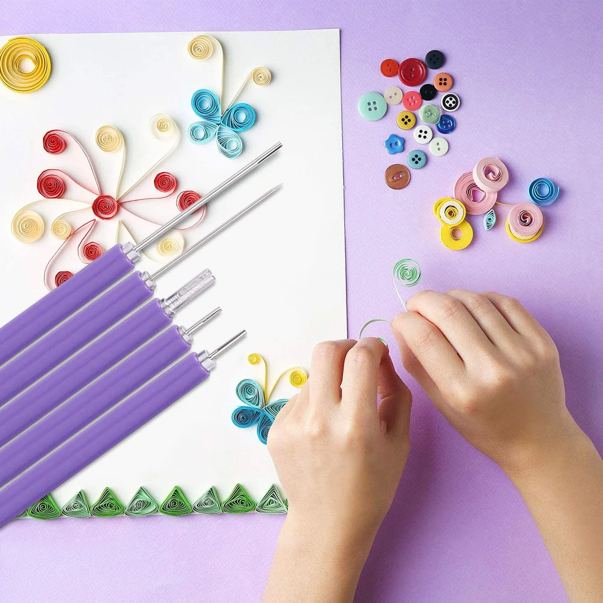 

8pcs Paper Quilling Tools Set Stainless Steel Tips For Diy Craft Needle Pen Kit Home Art Projects Quilling Supplies