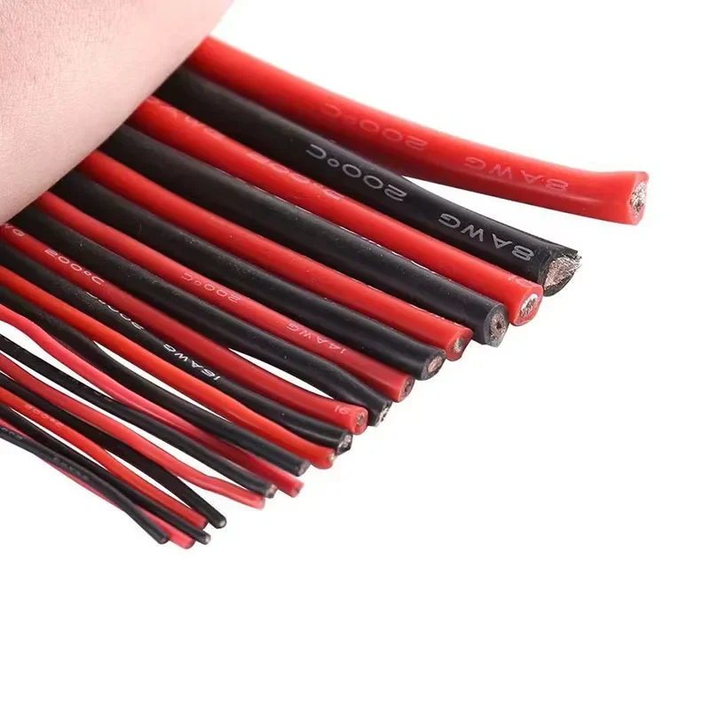 High Temperature Resistant Ultra Soft Silicon Wire 6 8 10 12 14 16 18 20 22 24 26 28AWG Red Black Cable image 5